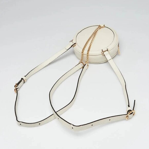 Gucci White Leather Ophidia Vintage Web Circle Backpack Bag - Picture 4 of 12